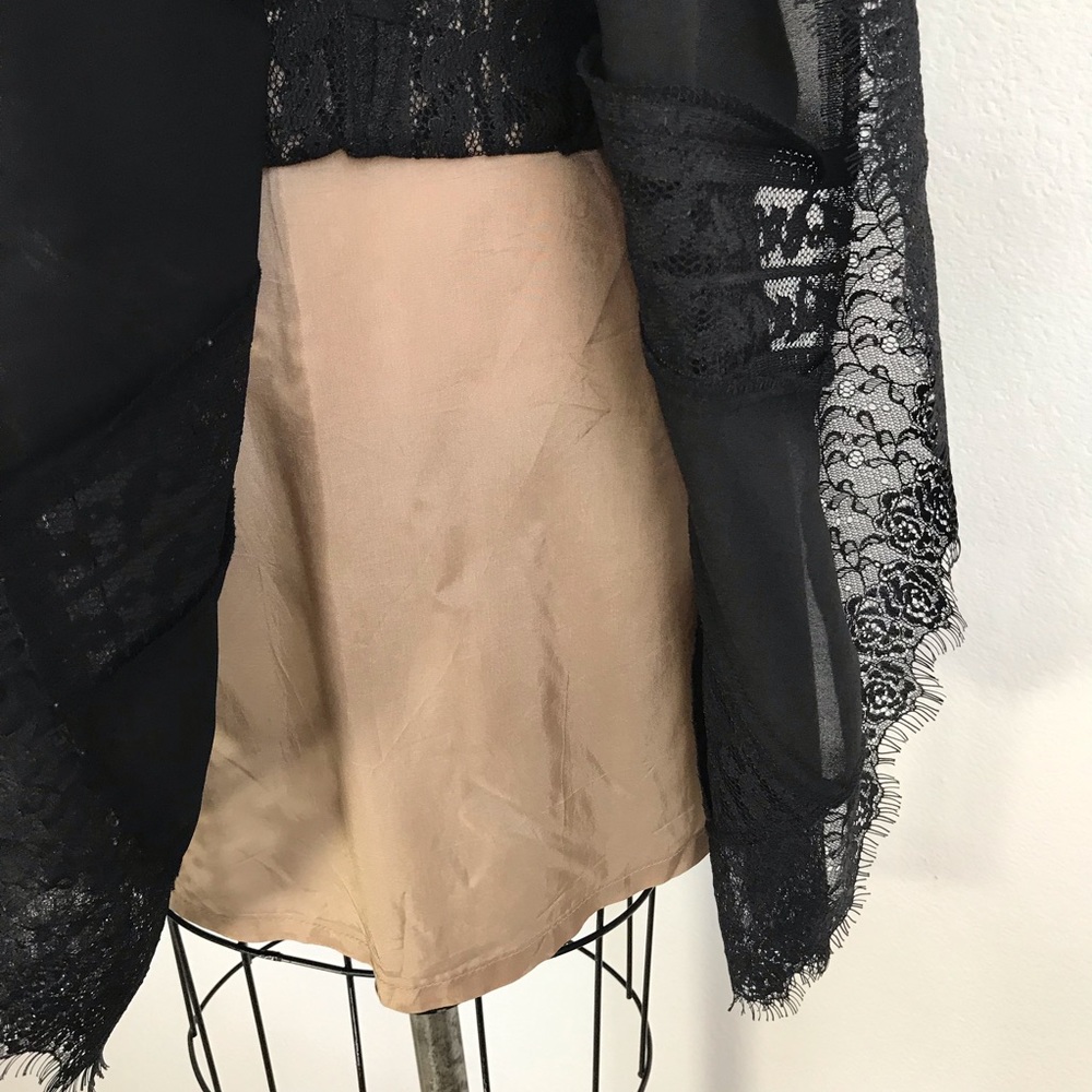 LOFT Black Lace A-Line Midi Skirt - Picture 6 of 7